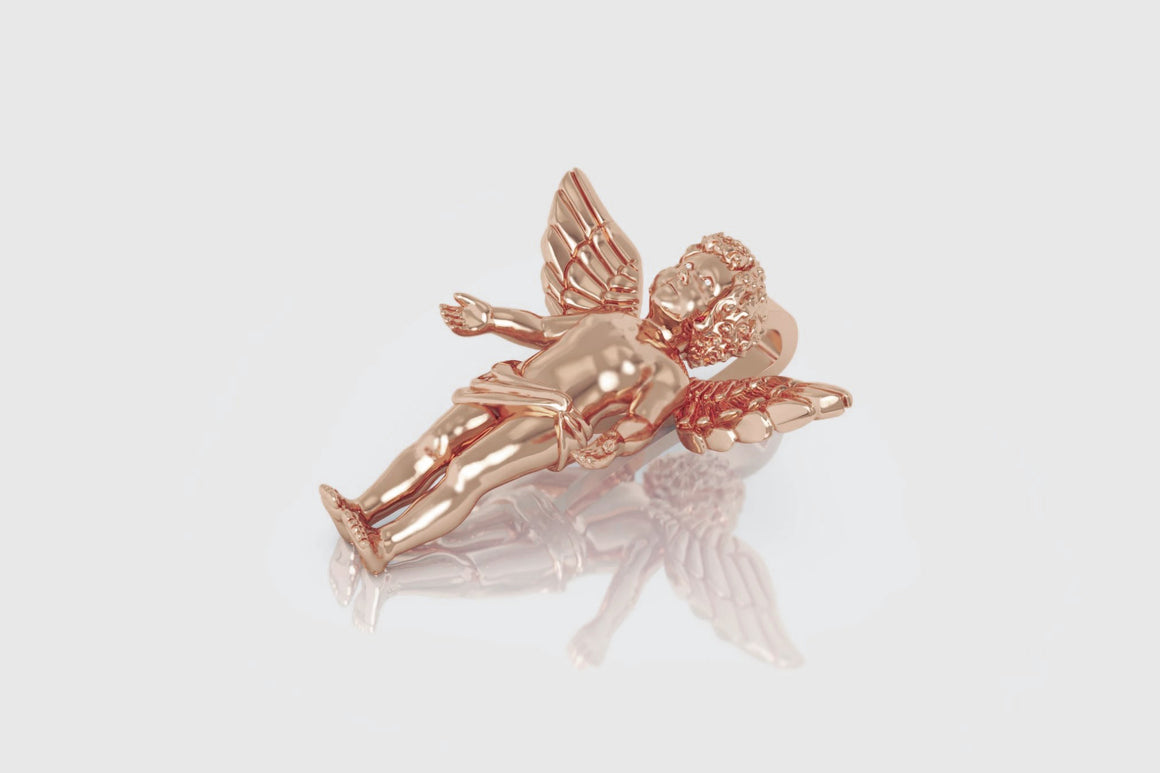 Micro Angel Pendant Yellow Gold