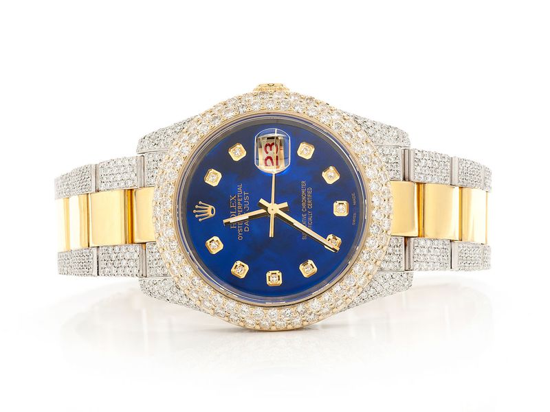 Rolex DateJust 36mm Diamond Stainless Steel Two-Tone Blue