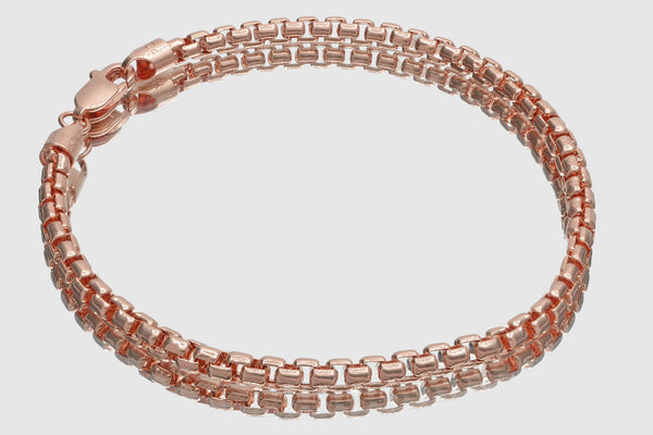 Round Box Chain Bracelet 10k 14k Gold Uverly