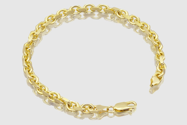 3mm - 8mm 14k Solid Heavy Cable Link Yellow Gold Bracelets | Uverly