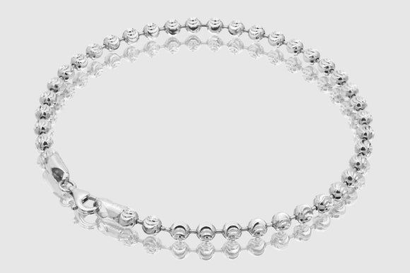 2mm - 5mm Moon Cut Bracelet - 14k White Gold | Uverly