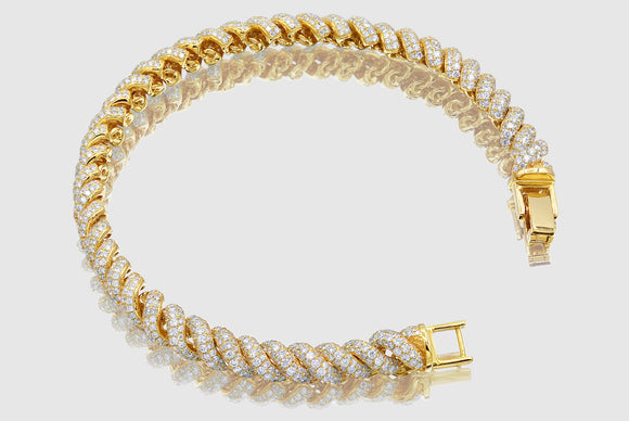 6.5mm San Marcos Diamond Bracelet - Yellow Gold | Uverly
