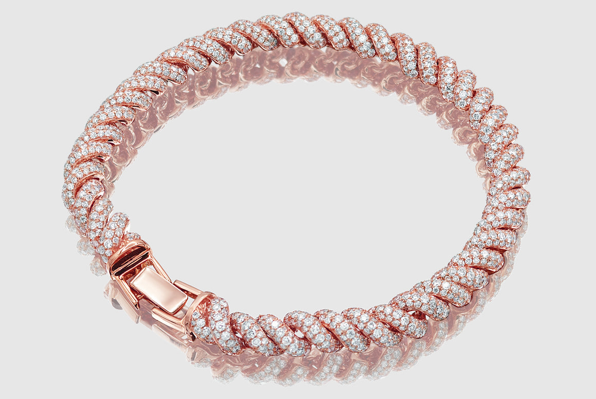 6.5mm San Marcos Diamond Bracelet - Yellow Gold | Uverly