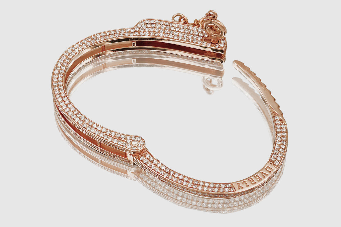 Diamond Handcuff Gold Bracelet