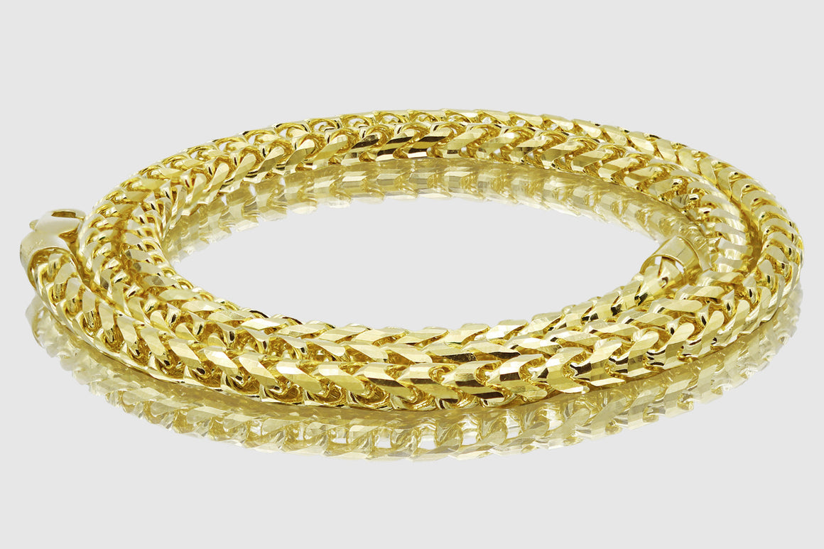 2mm - 5mm 10k Round Franco Solid Yellow Gold Necklace | Uverly