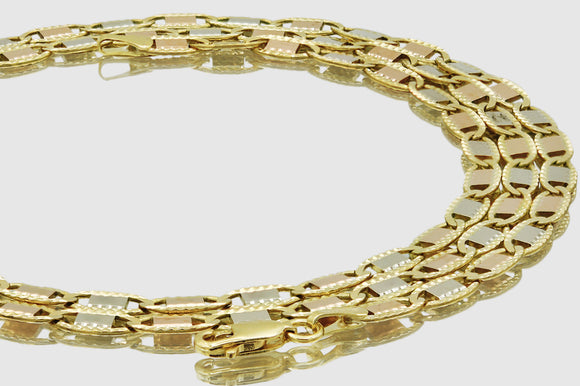 Valentino Chain - 10k Tri-Color Gold