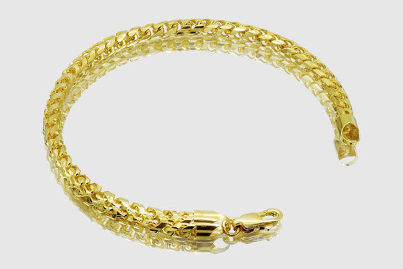 1.5mm - 6.5mm 14k Round Franco Solid Yellow Gold Bracelet | Uverly