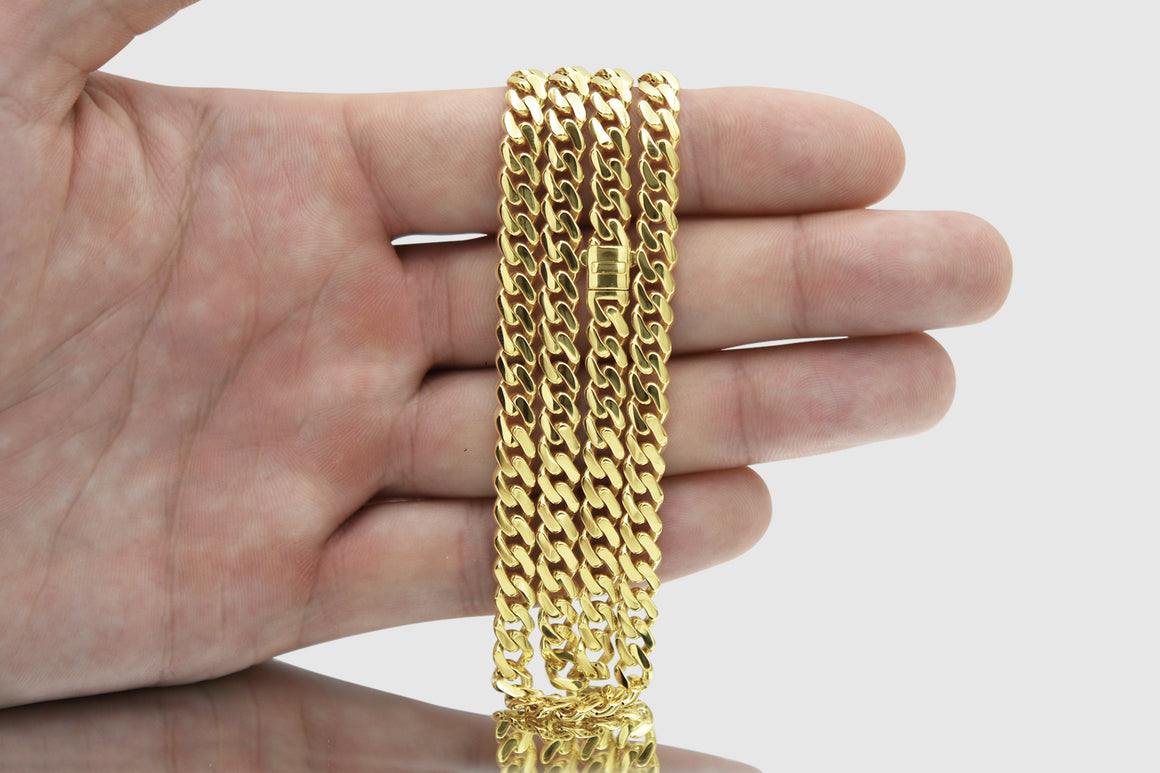 7mm 14k Yellow Gold Monaco Necklace | Uverly