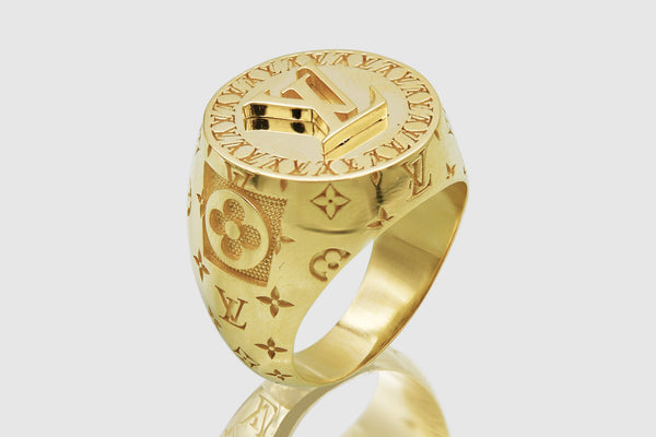 Louis Vuitton LV Wood Ring Aged Gold in Metal with Aged Gold-tone - US
