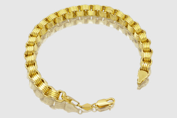 3mm - 14mm Alexander Byzantine Bracelet - 10k Yellow Gold