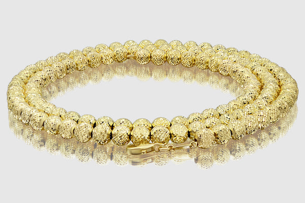 2mm - 10mm 10K Ball Bead Laser Moon Solid Yellow Gold