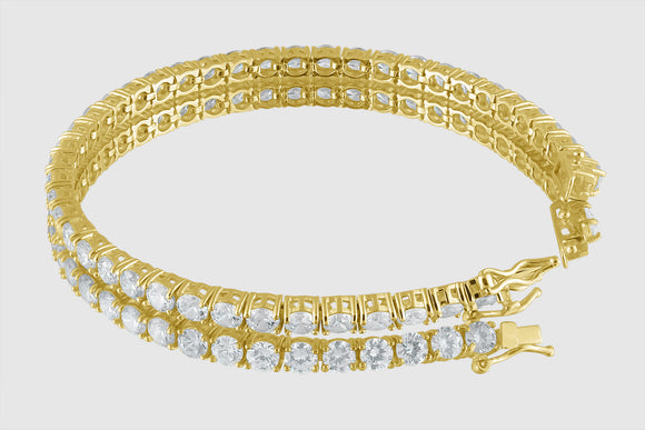 3mm 14k or 18k Gold 5ct Diamond Tennis Bracelet