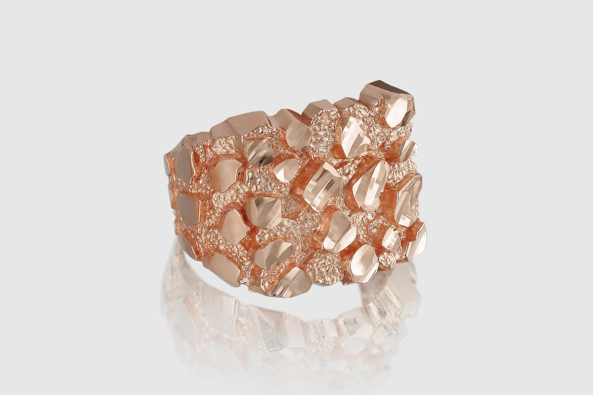 Yellow Gold Nugget Ring - Medium | Uverly