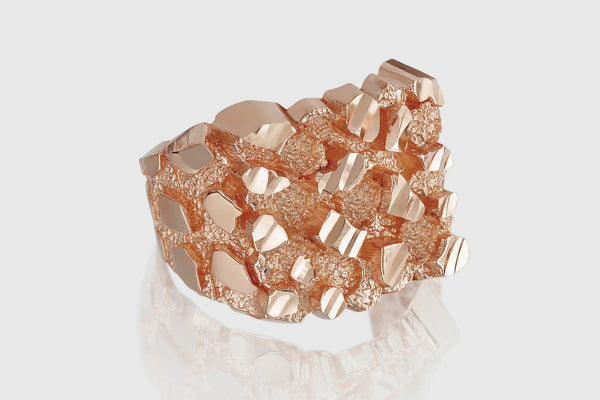 Rose gold nugget ring discount