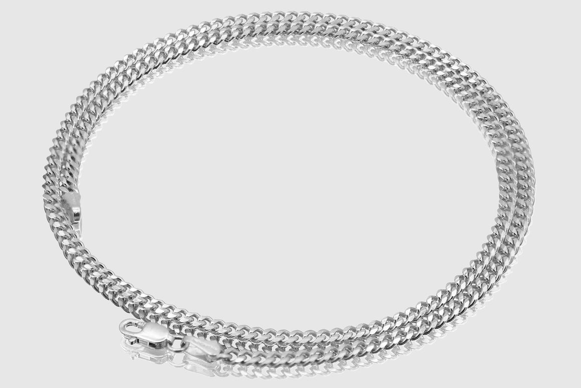 1mm - 2.8mm Baby Miami Cuban Link Solid White Gold Necklace