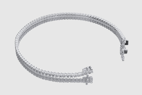 Pulsera de tenis de diamantes de 2 puntas de 1,7 mm