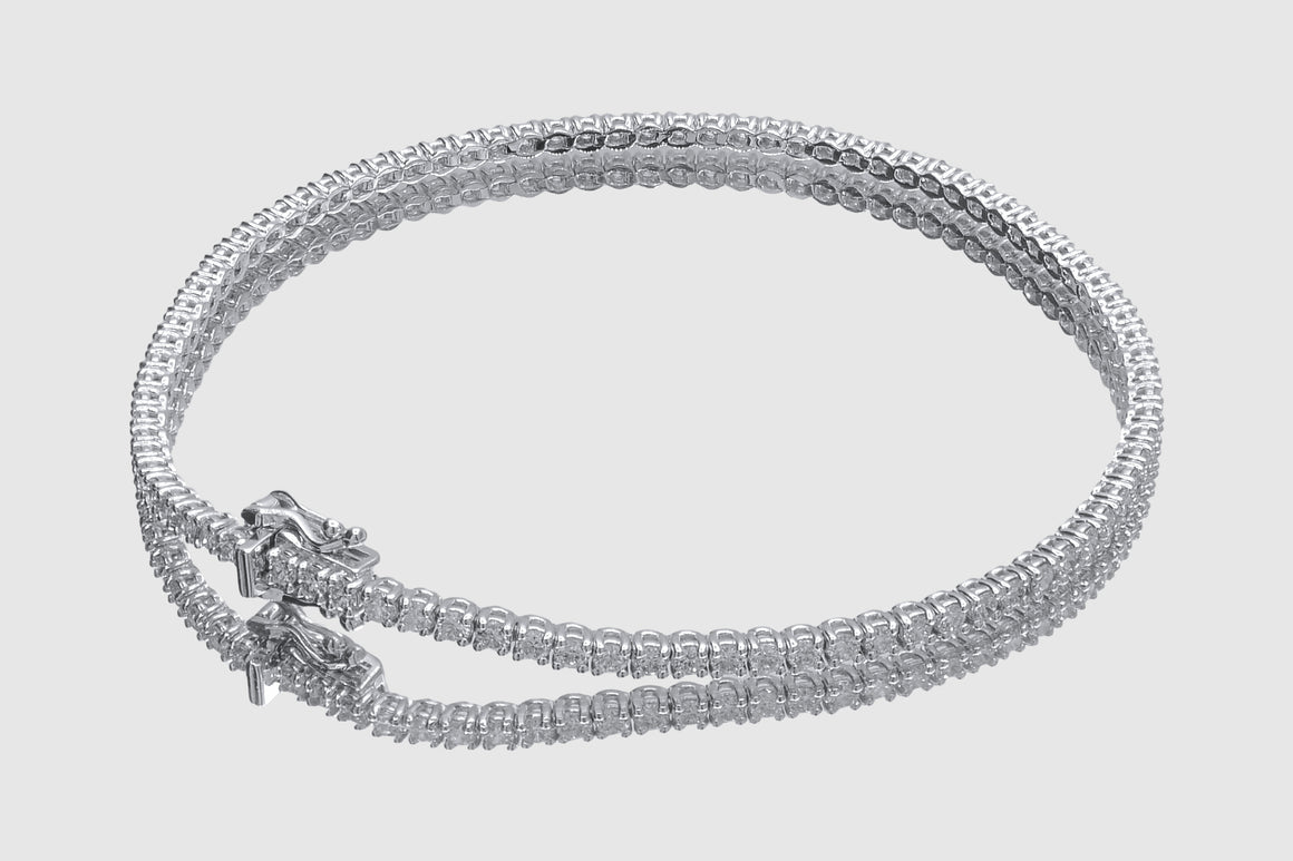 Pulsera de tenis de diamantes de 2 puntas de 1,7 mm