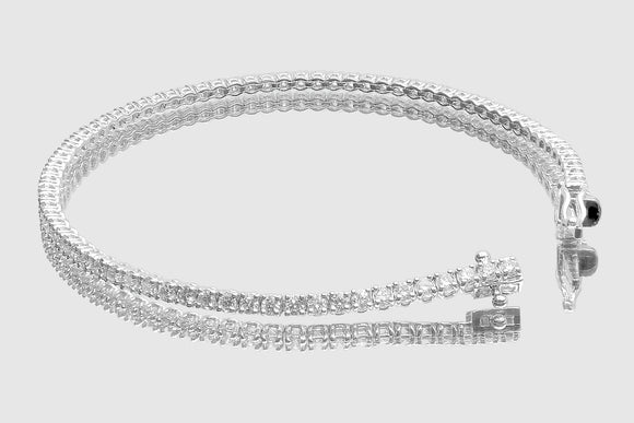 Pulsera de tenis de diamantes de 2 mm y 3 puntas