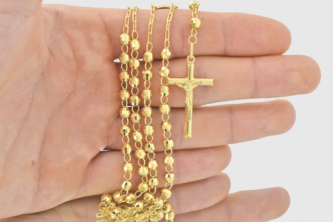 5mm Rosary Chain 14K Yellow Gold 