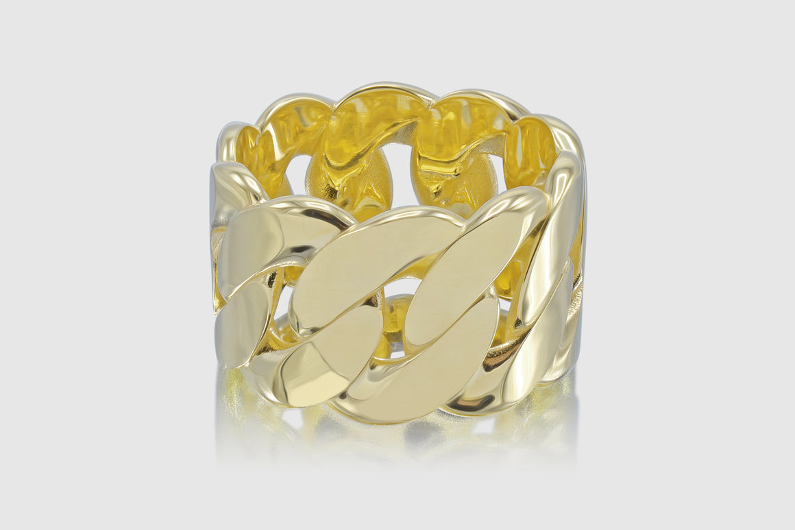 Miami Cuban Ring 18K Yellow Gold