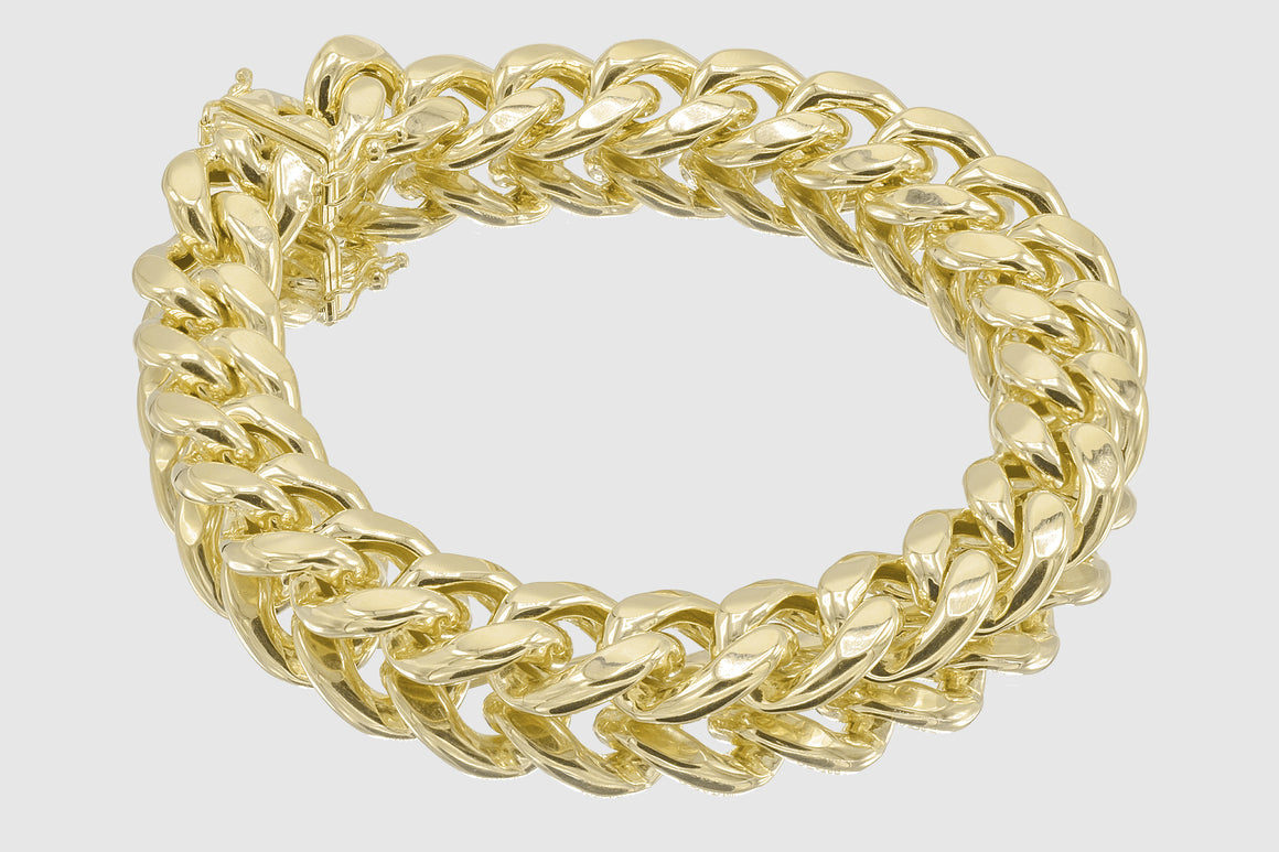 13mm 14K Miami Cuban Gold Bracelet