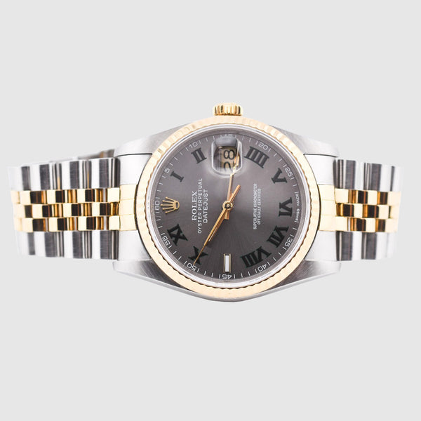 Rolex DateJust 36mm Two-Tone Wimbledon Dial Watch | Uverly