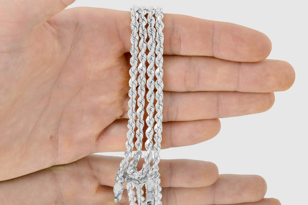 Rope Chain - 14k Solid White Gold | Uverly