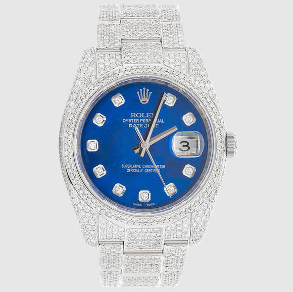 Rolex DateJust 36mm Diamond Stainless Steel Blue Dial