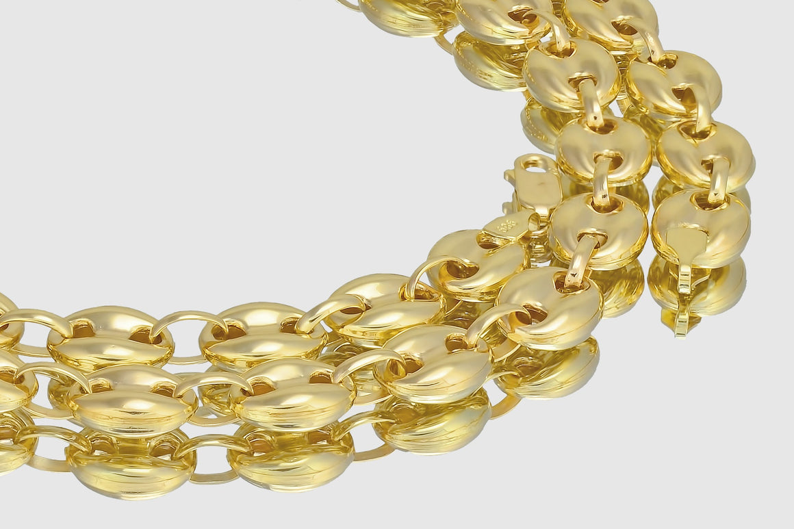 4mm - 19mm Gucci Puffed Chain - 10k Yellow Gold | Uverly