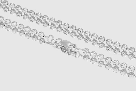 2mm - 5mm Moon Cut Chain - 14k White Gold | Uverly