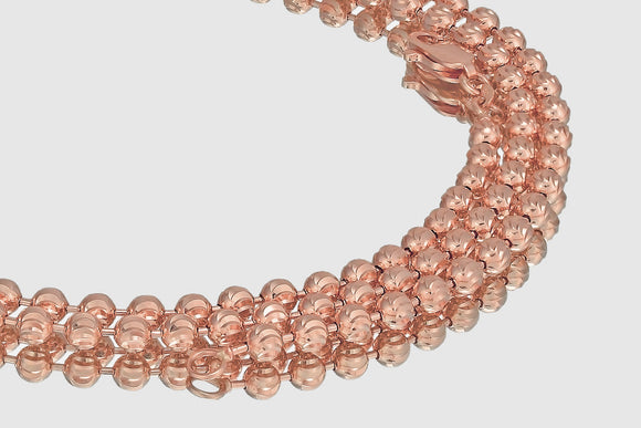2mm - 5mm Moon Cut Chain - 14k Rose Gold | Uverly