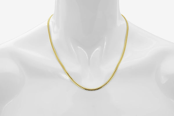 5mm Solid Miami Cuban 10k / 14k Yellow Gold Necklace | Uverly