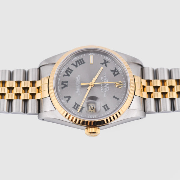 Rolex DateJust 36mm Two-Tone Wimbledon Dial Watch | Uverly