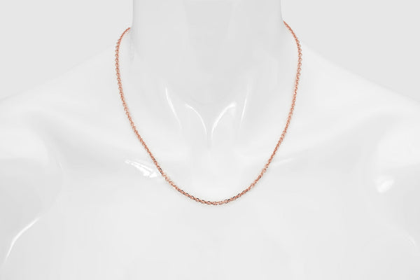 Collar de cable de 1 mm a 1,5 mm - Oro rosa de 14 k