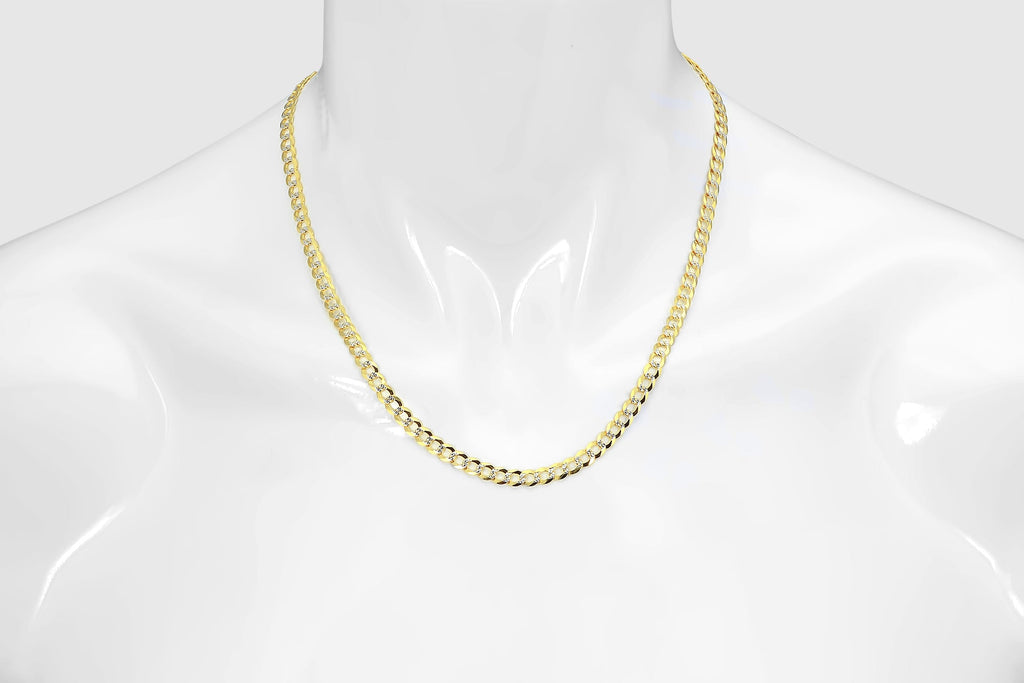 Curb Diamond Cut Chain - 10k Solid Yellow Gold | Uverly