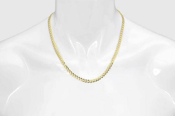 2.5mm - 16mm Solid Cuban Curb Diamond Cut Necklace - 10k Yellow Gold