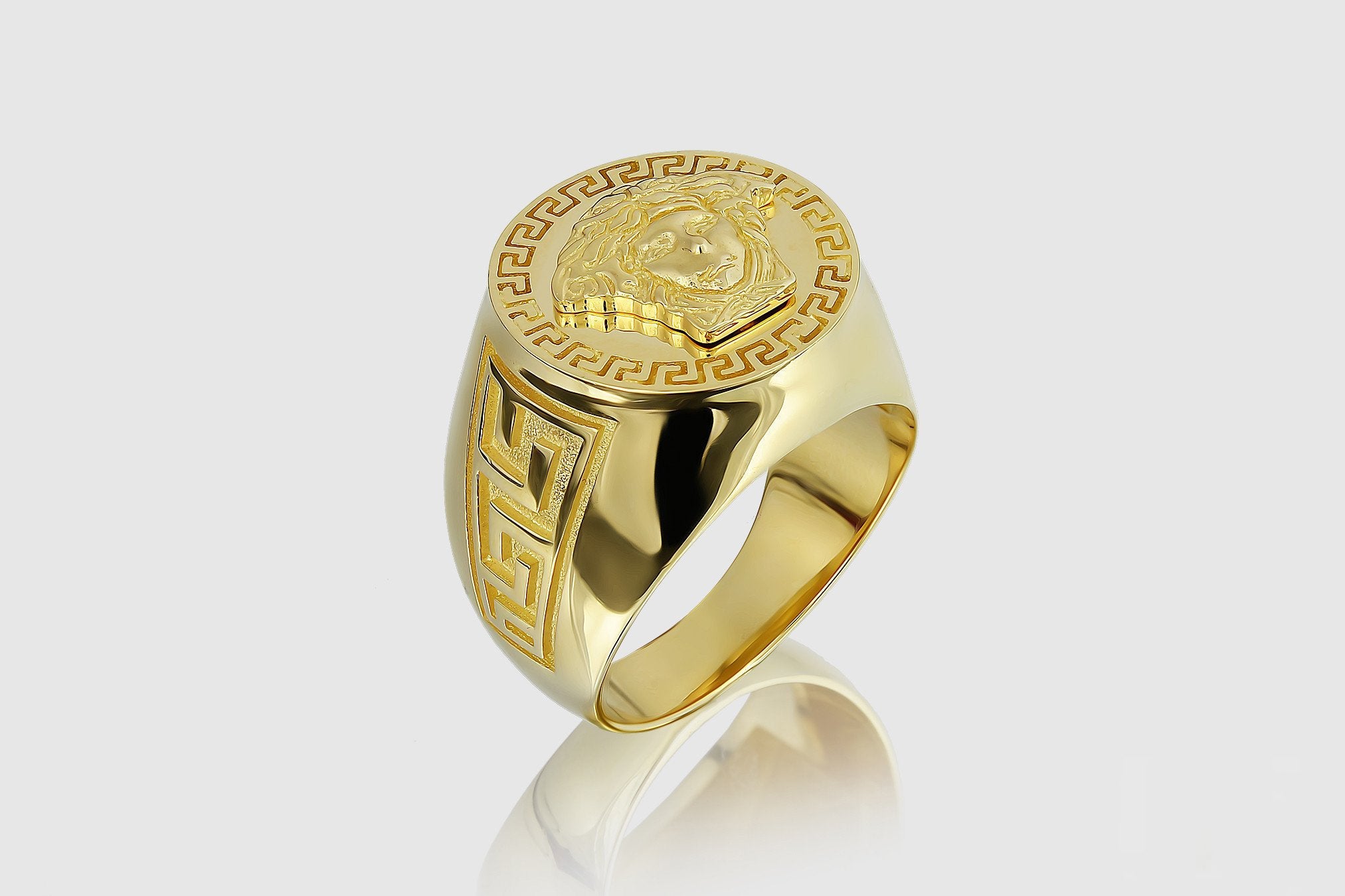 Pre-owned Brand New Versace Leather Medusa Ring | Black leather jewelry, Versace  jewelry, Leather jewelry