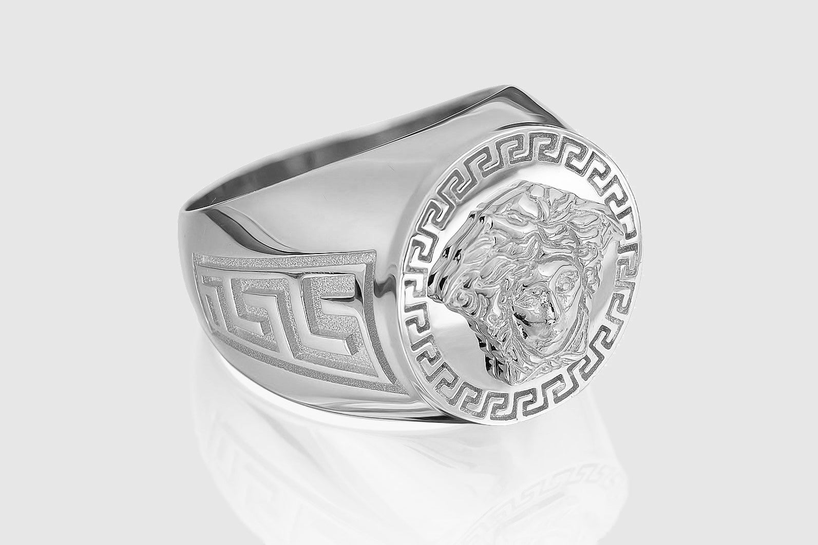 Versace white gold ring Clearance
