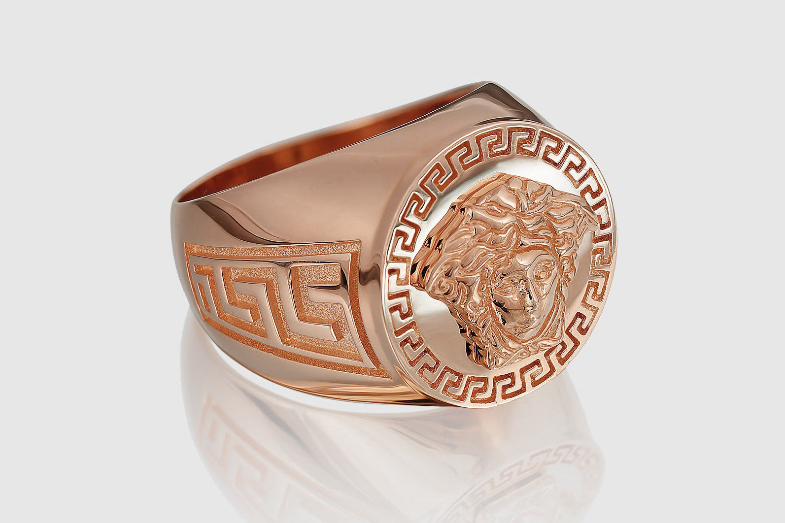 Jay Feder 18K Yellow Gold Versace-Style Face Ring – Jay Feder Jewelers
