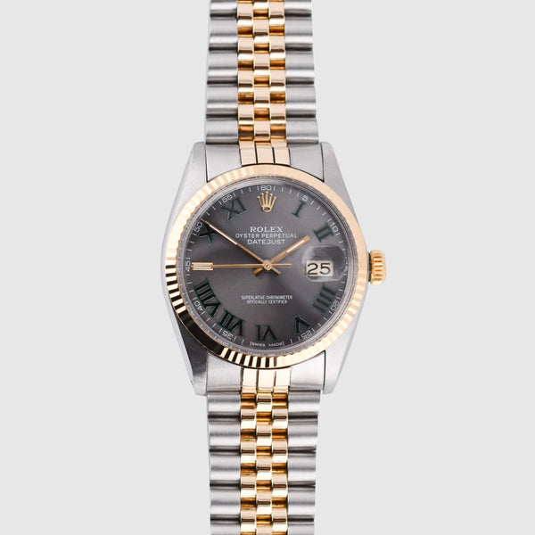 Rolex DateJust 36mm Two-Tone Wimbledon Dial Watch | Uverly