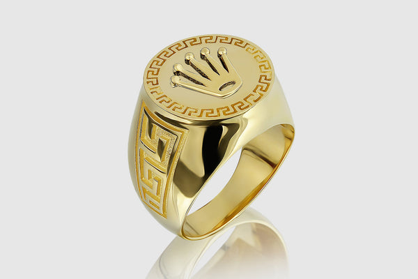 Versace Style Rolex Ring - Yellow Gold | Uverly