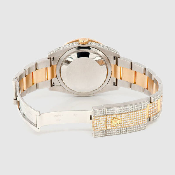 Rolex DateJust 36mm Diamond Two-Tone Red Dial Watch