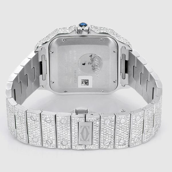 Iced Out Cartier Santos 40mm Diamond Watch 23.1ct. | Uverly