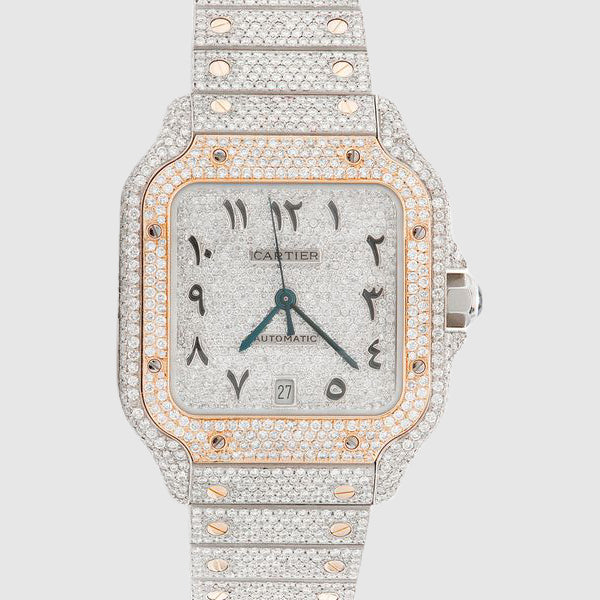 Reloj Cartier Santos 40 mm dos tonos con diamantes de 21,5