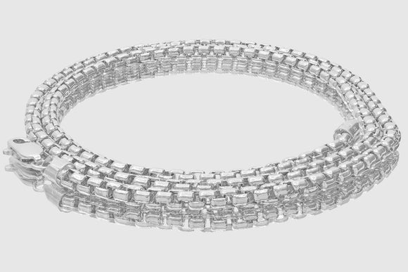 1.5mm - 3.5mm Solid Round Box Chain Necklace - 14k White Gold | Uverly