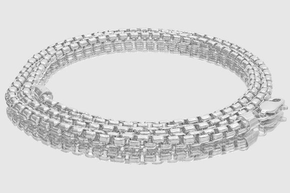 1.5mm - 3.5mm Hollow Round Box Chain Necklace - 14k White Gold | Uverly