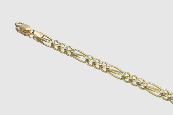 2.5mm - 12mm Figaro Chain Diamond Cut - 10k Solid Yellow Gold | Uverly