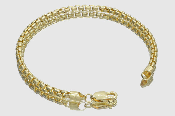 Round Box Chain Bracelet - 10k / 14k Yellow Gold | Uverly