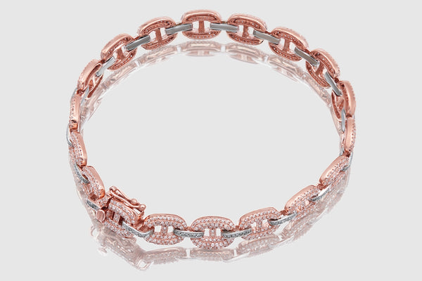 Gucci Link Diamond Bracelet - 10k, 14k, 18k Rose Gold | Uverly