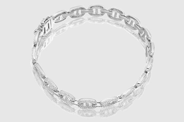 Gucci Link Diamond Bracelet - 10k, 14k, 18k White Gold | Uverly